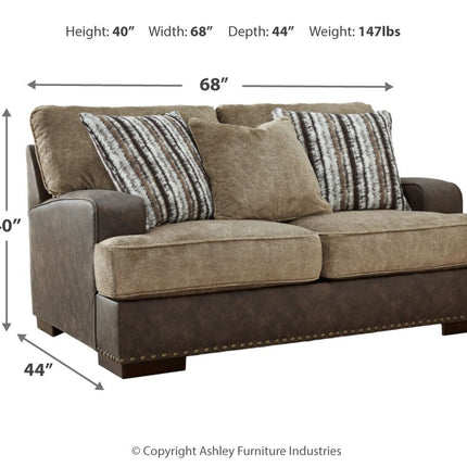 Alesbury - Chocolate - Loveseat Signature Design by Ashley® 