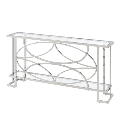 Kalan - Sofa Table - Glass & Silver - Tony's Home Furnishings