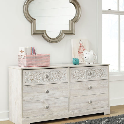 Paxberry - Whitewash - Six Drawer Dresser - Weatherworn Signature Design by Ashley® 