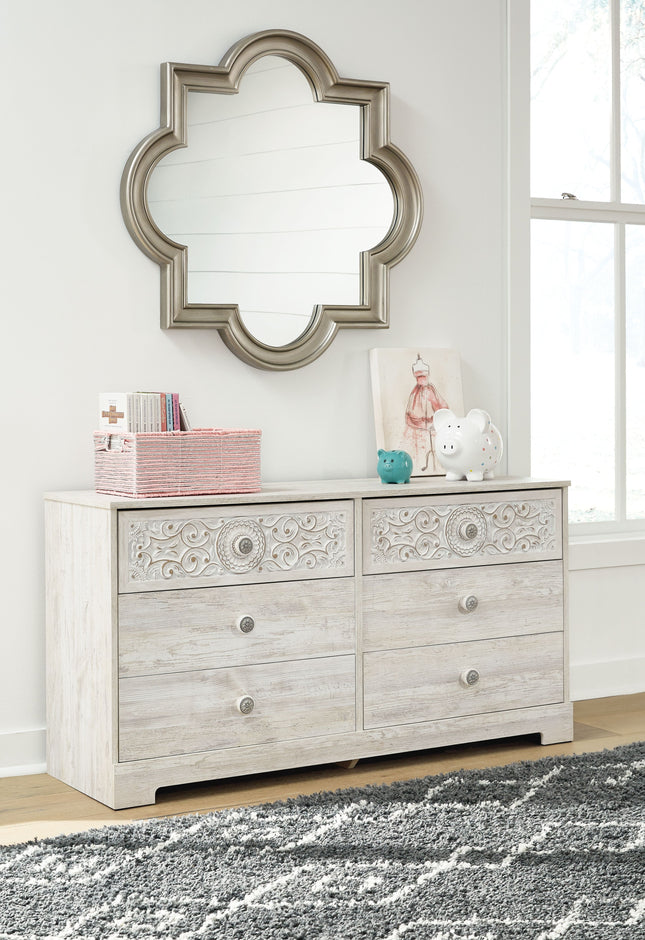 Paxberry - Whitewash - Six Drawer Dresser - Weatherworn Signature Design by Ashley® 