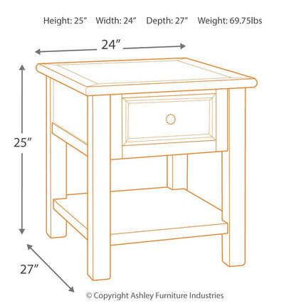 Bolanburg - White / Brown / Beige - Rectangular End Table Ashley Furniture 