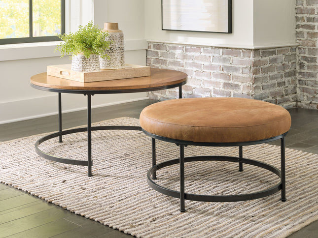 Drezmoore - Light Brown / Black - Nesting Cocktail Tables (Set of 2) Signature Design by Ashley® 