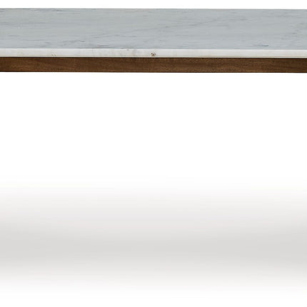 Isanti - Light Brown / White - Rectangular Cocktail Table Signature Design by Ashley® 