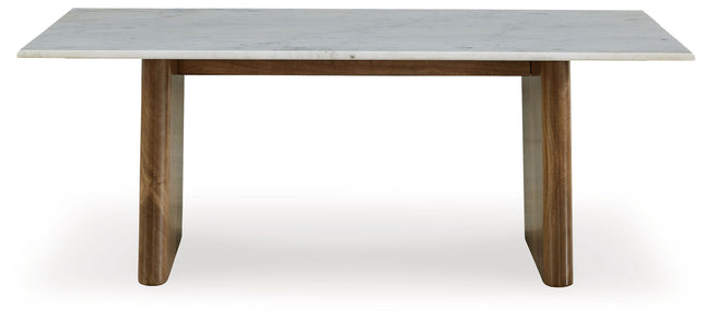 Isanti - Light Brown / White - Rectangular Cocktail Table Signature Design by Ashley® 