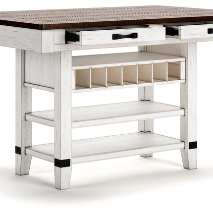 Valebeck - Rect Dining Room Counter Table With Wine Rack Signature Design by Ashley® 