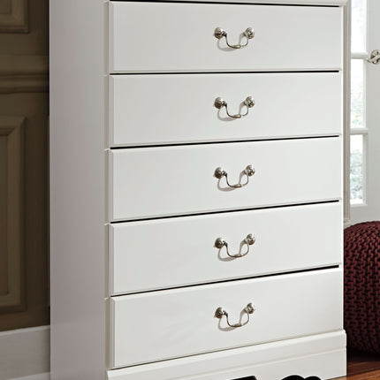Anarasia - White - Five Drawer Chest Ashley Furniture 