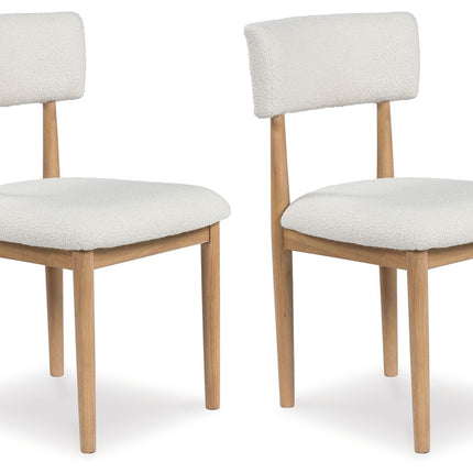 Sawdyn - White / Light Brown - Dining Upholstered Side Chair (Set of 2) - Tony's Home Furnishings