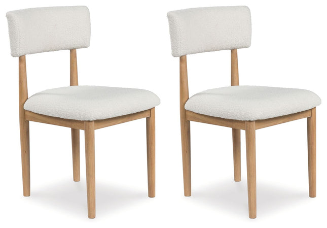 Sawdyn - White / Light Brown - Dining Upholstered Side Chair (Set of 2) - Tony's Home Furnishings