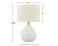Thumbnail for Wardmont - White - Ceramic Table Lamp - Tony's Home Furnishings