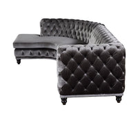 Atesis - Sectional Sofa - Dark Gray Velvet - Tony's Home Furnishings