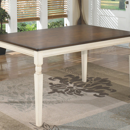 Whitesburg - Brown / Cottage White - Rectangular Dining Room Table Ashley Furniture 