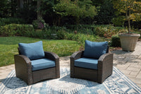 Windglow - Blue / Brown - Lounge Chair With Cushion Signature Design by Ashley® 