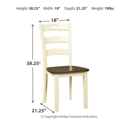 Woodanville - Cream / Brown - Dining Room Side Chair (Set of 2) Signature Design by Ashley® 