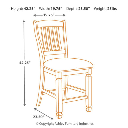 Bolanburg - Beige - Upholstered Barstool (Set of 2) Signature Design by Ashley® 