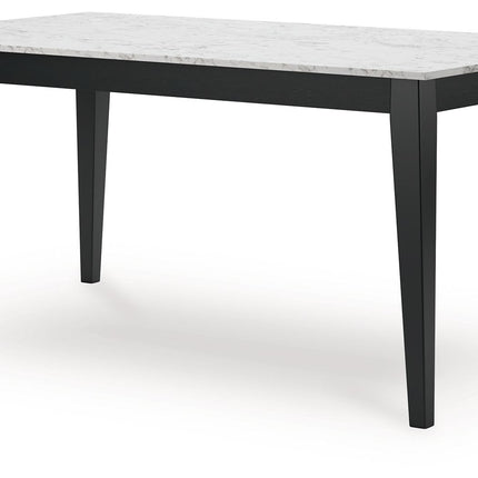 Jettaya - Black / White - Rectangular Dining Room Table Signature Design by Ashley® 