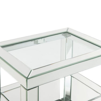 Noralie - Accent Table - Clear Glass, Mirrored & Faux Diamonds - 26" ACME 