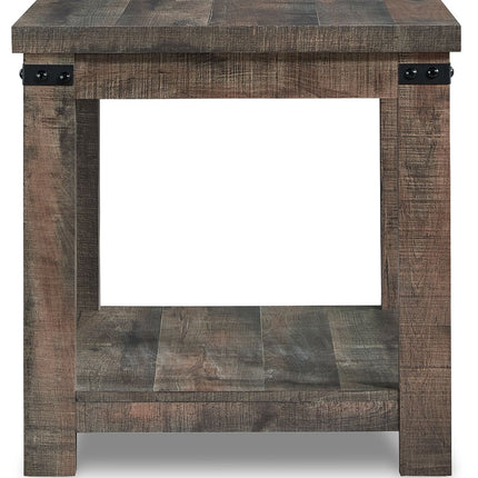 Hollum - Rustic Brown - Square End Table Signature Design by Ashley® 