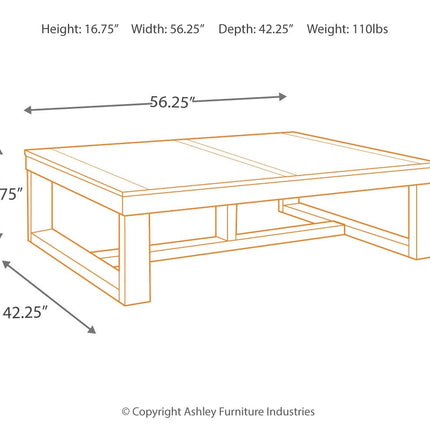 Watson - Dark Brown - Rectangular Cocktail Table Ashley Furniture 