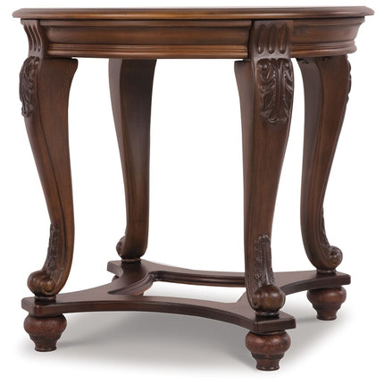 Norcastle - Dark Brown - Round End Table Signature Design by Ashley® 