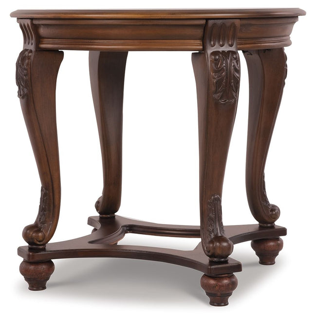 Norcastle - Dark Brown - Round End Table Signature Design by Ashley® 