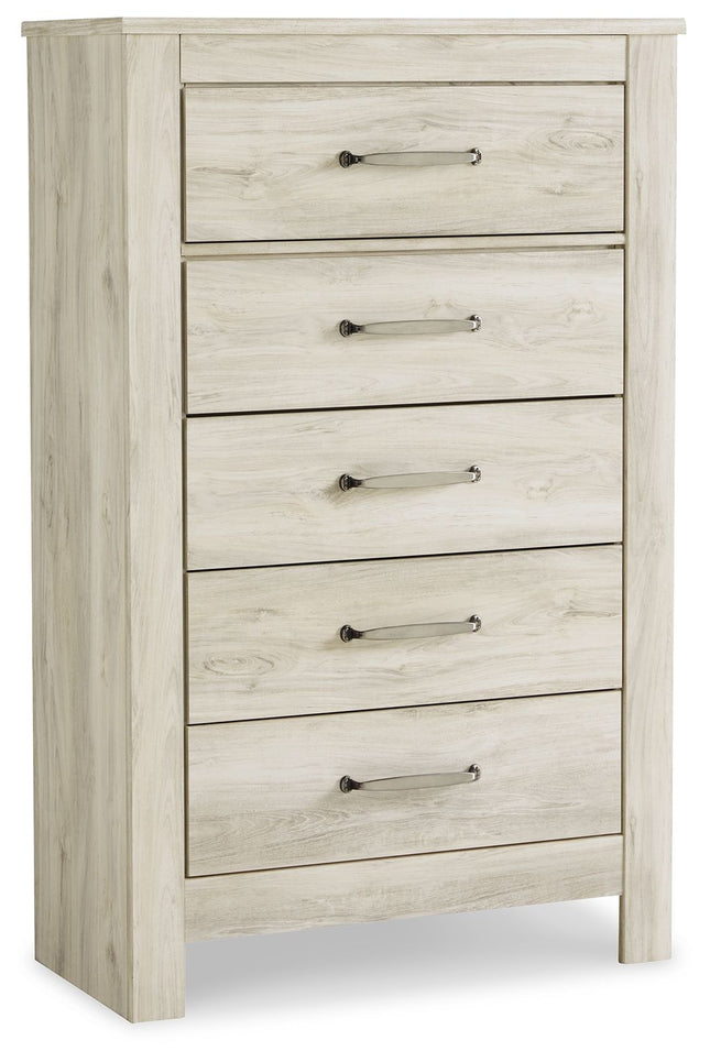 Bellaby - Whitewash - Five Drawer Chest Ashley Furniture 