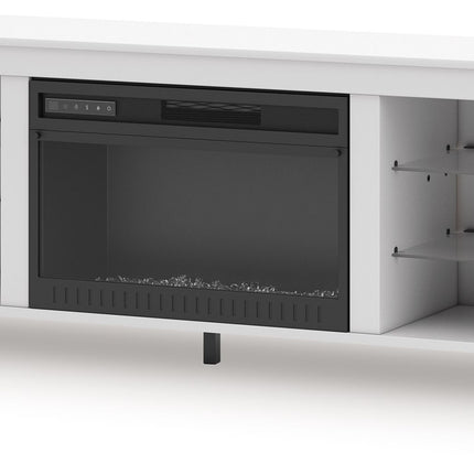 Brollevi - White - TV Stand With Fireplace Signature Design by Ashley® 