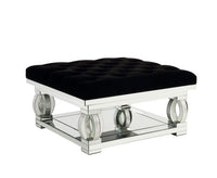 Lotus - Ottoman - Mirrored & Faux Diamonds - Tony's Home Furnishings