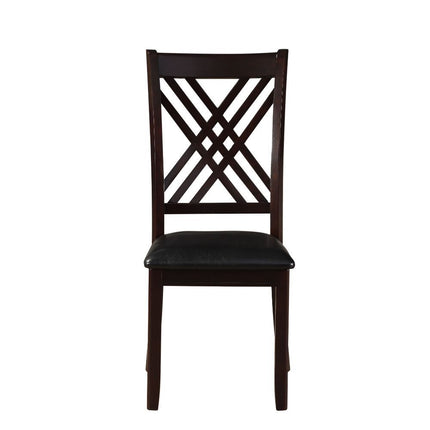 Katrien - Side Chair (Set of 2) - Black PU & Espresso ACME 