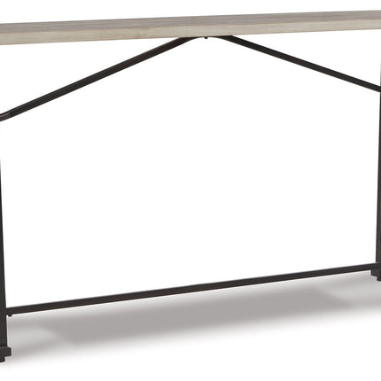 Karisslyn - Whitewash / Black - Long Counter Table Signature Design by Ashley® 