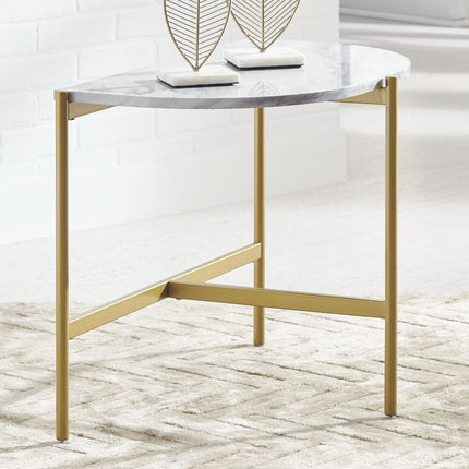 Wynora - White / Gold - Chair Side End Table Ashley Furniture 