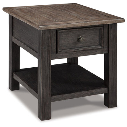 Tyler - Grayish Brown / Black - Rectangular End Table Ashley Furniture 