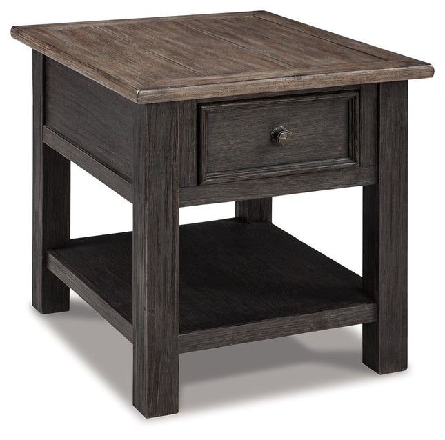 Tyler - Grayish Brown / Black - Rectangular End Table Ashley Furniture 