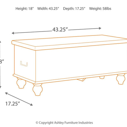 Fossil - Beige - Storage Bench Ashley Furniture 