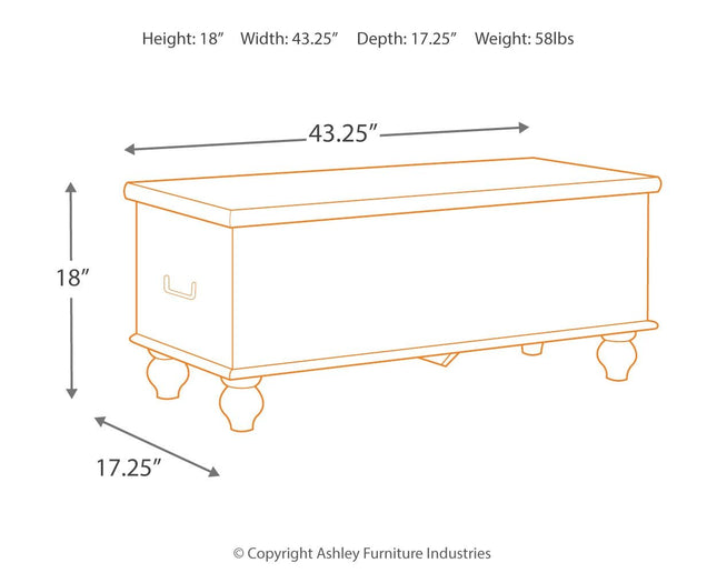 Fossil - Beige - Storage Bench Ashley Furniture 