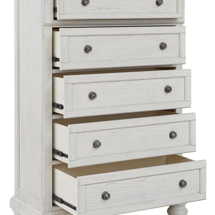 Robbinsdale - Antique White - Five Drawer Chest Signature Design by Ashley® 