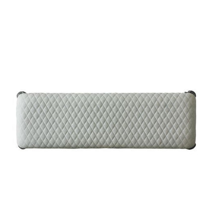 House - Delphine - Bench - Two Tone Ivory Fabric & Charcoal Finish ACME 