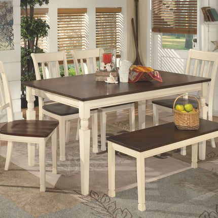 Whitesburg - Brown / Cottage White - Rectangular Dining Room Table Ashley Furniture 