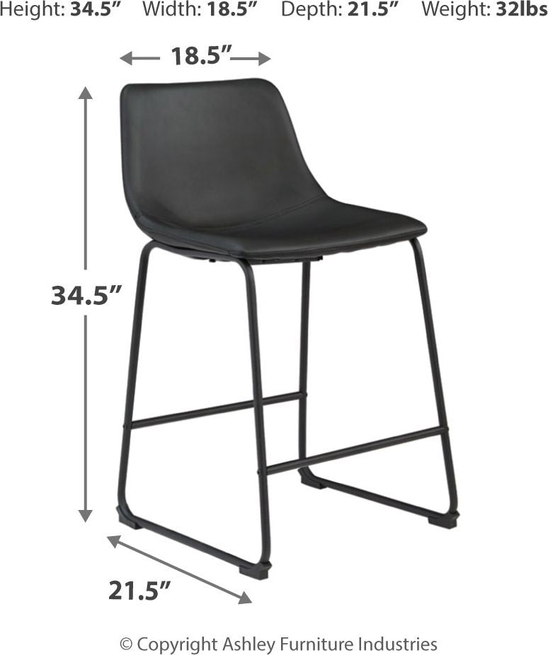 Centiar - Black / Gray - 5 Pc. - Counter Table, 4 Upholstered Barstools - Tony's Home Furnishings