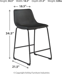 Thumbnail for Centiar - Black / Gray - 5 Pc. - Counter Table, 4 Upholstered Barstools - Tony's Home Furnishings
