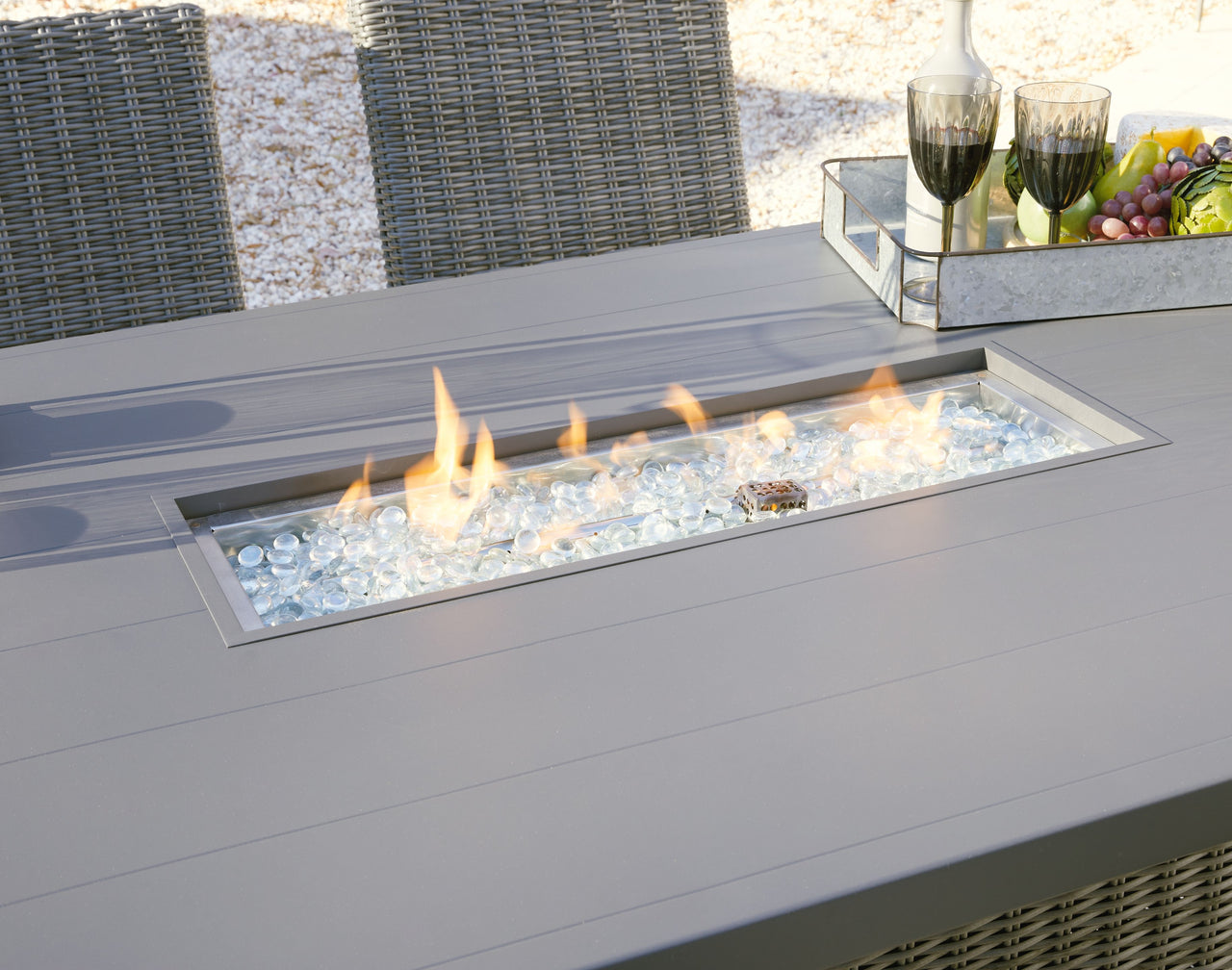 Palazzo - Gray - Rect Bar Table W/Fire Pit - Tony's Home Furnishings