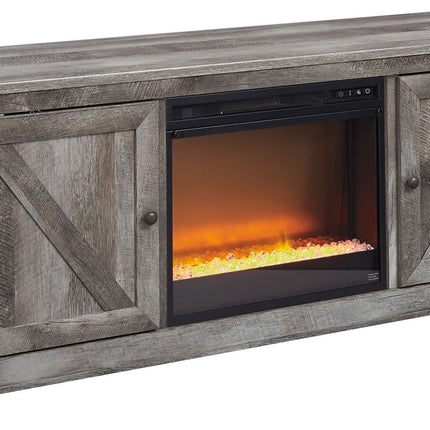 Wynnlow - Gray - Entertainment Center - TV Stand With Glass/Stone Fireplace Insert Signature Design by Ashley® 