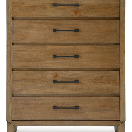 Sherbana - Light Brown - Five Drawer Chest Signature Design by Ashley® 