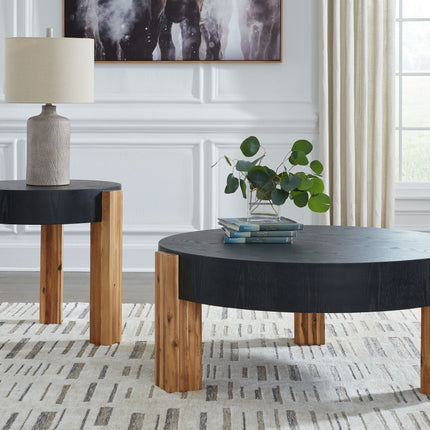 Breenmore - Black / Natural - Occasional Table Set (Set of 2) Signature Design by Ashley® 