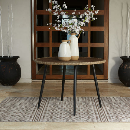 Amaris - Brown / Black - Round Dining Table Ashley Furniture 