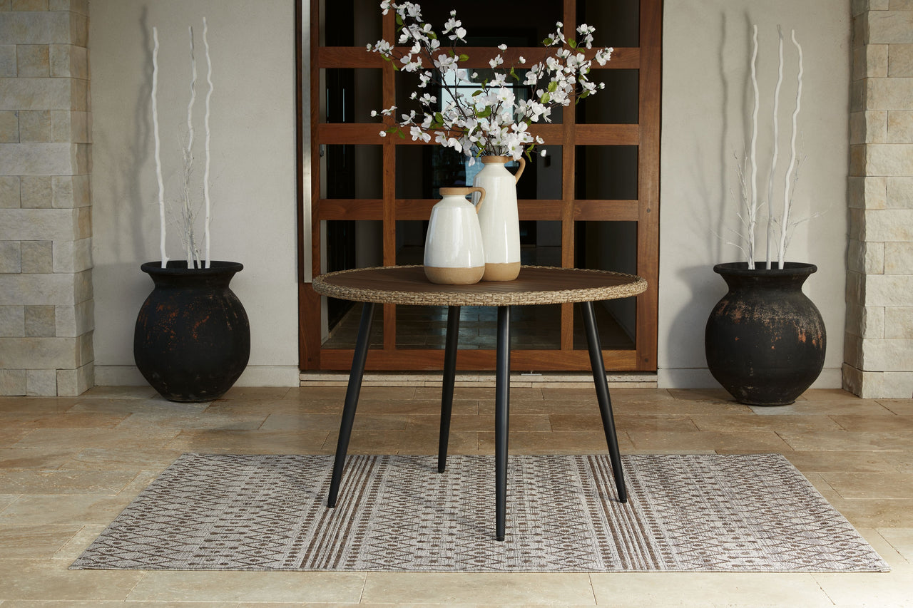Amaris - Brown / Black - Round Dining Table - Tony's Home Furnishings