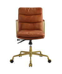 Dudley - Executive Office Chair - Rust Top Grain Leather - Tony's Home Furnishings