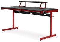 Thumbnail for Lynxtyn - Red / Black - Home Office Desk With Raised Monitor Stand - Tony's Home Furnishings