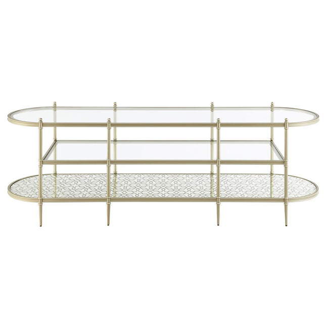 Zaba - TV Stand - Glass Top & Silver ACME 