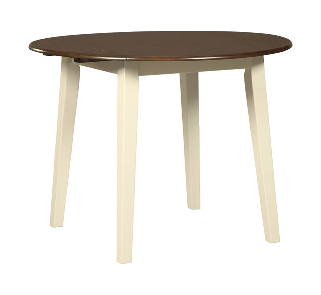 Woodanville - Cream / Brown - Round Drm Drop Leaf Table Signature Design by Ashley® 