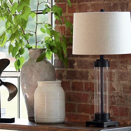 Talar - Clear / Bronze Finish - Glass Table Lamp Ashley Furniture 